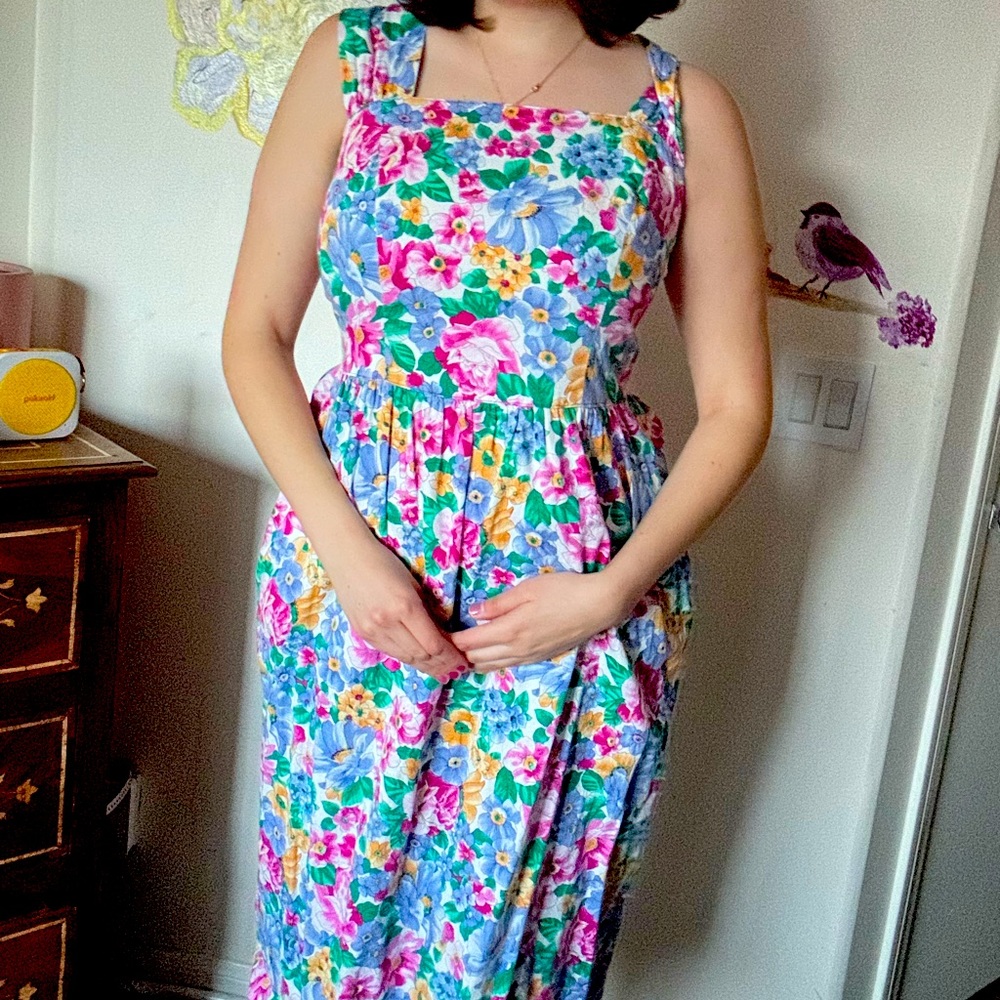 1980s Lanz Floral Dress